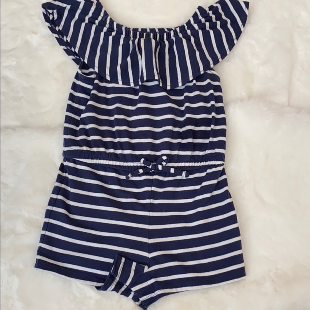 Navy Stripes Romper